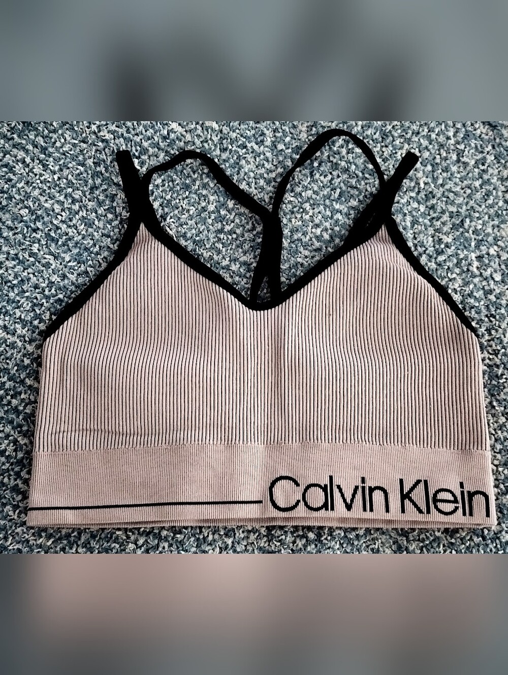 Calvin Klein Performance Ribbed Strappy Sports Bra - Size M